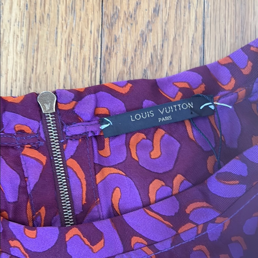 Silk dress - purple leo style - might be LV - S